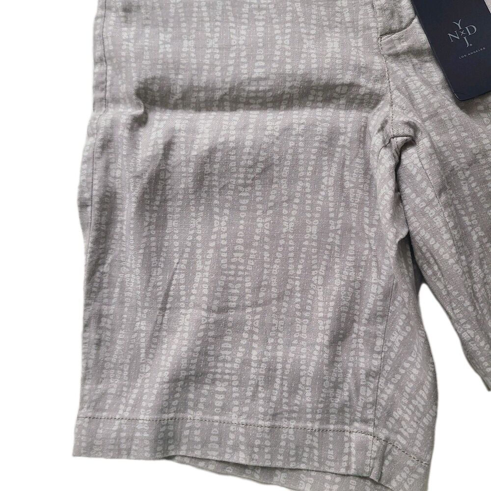 NYDJ Relaxed Shorts Beige Tan Macrame Print Linen Blend Stretch Sz 0P/ XS NEW - Picture 5 of 9